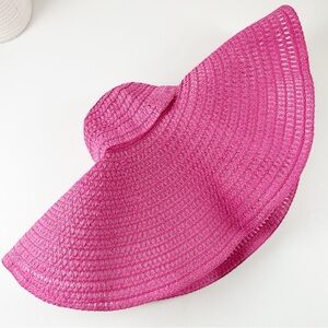 Odiva Hat Womens Pink Sun Beach Summer Large Oversize Statement NWT